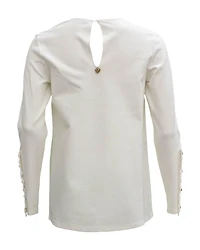 Blouse with Frills and Pearls