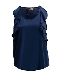 Crepe Tank with Ruffles