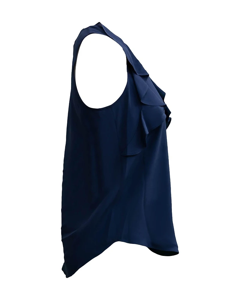 Crepe Tank with Ruffles