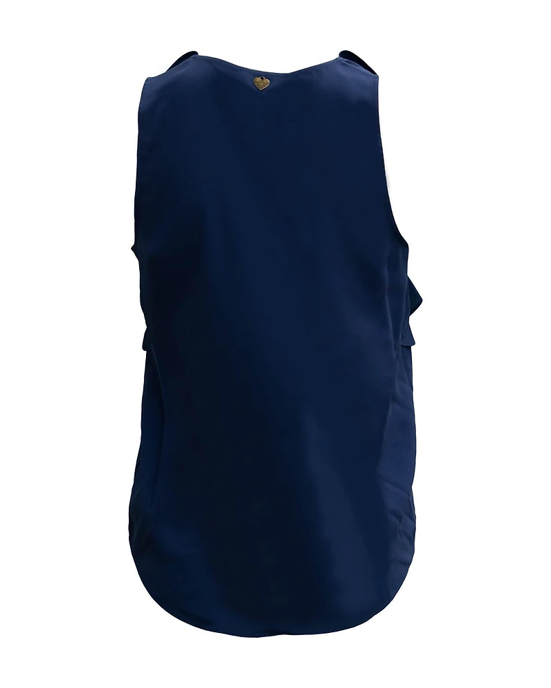 Crepe Tank with Ruffles