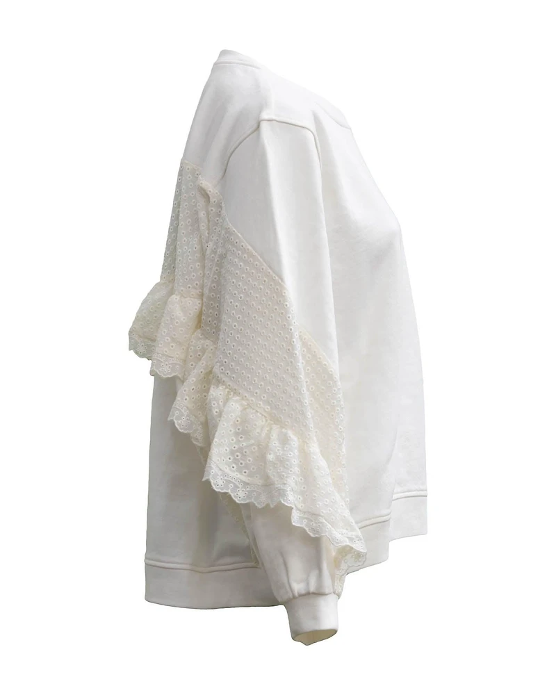 Embroidered-Panel Sweatshirt