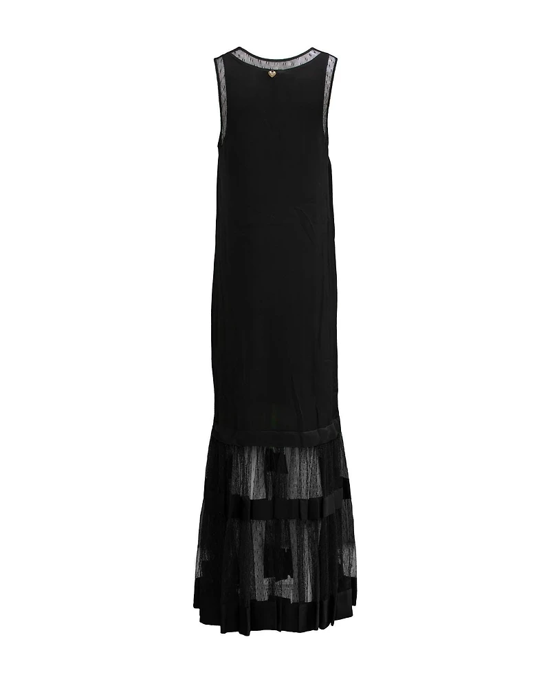 Long Dress with Tulle Hem