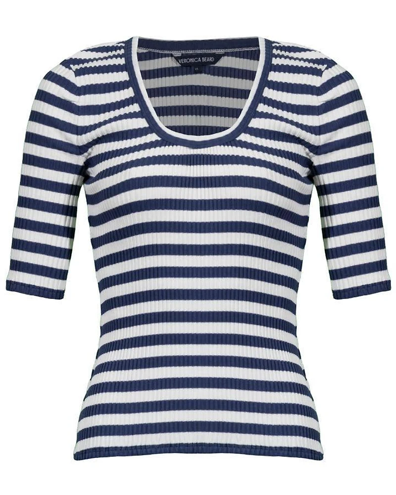 Veronica Beard Anafi Stripe Scoop Neck Tee