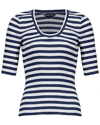 Veronica Beard Anafi Stripe Scoop Neck Tee