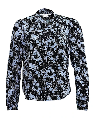 Ashlynn Dotted Floral Print Blouse
