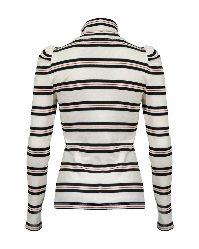 Cedar Stripe Turtleneck Red Black