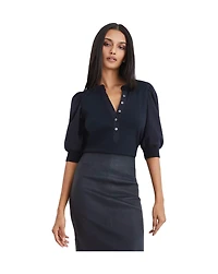 Coralee Puff Sleeve Top Black