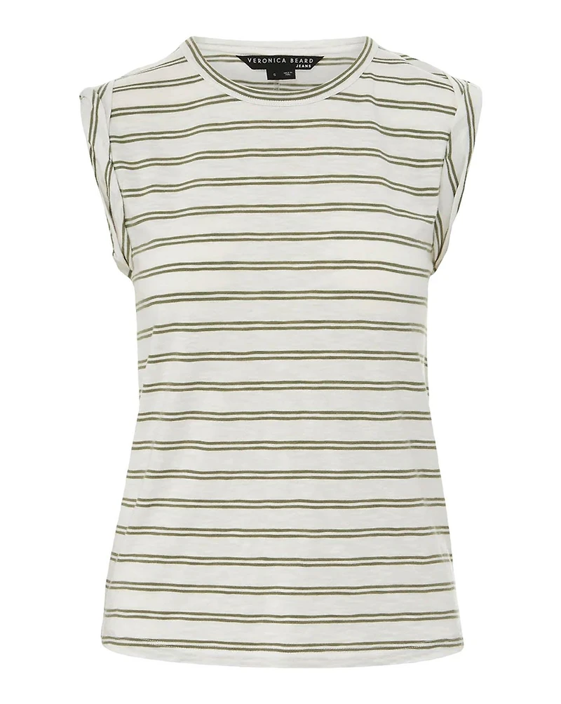 Dree Striped Muscle Tee White Sage