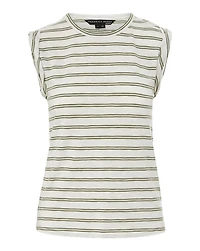 Dree Striped Muscle Tee White Sage
