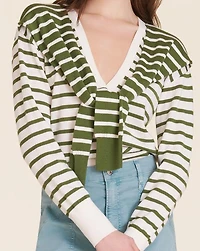 Leni Striped Tie Sweater