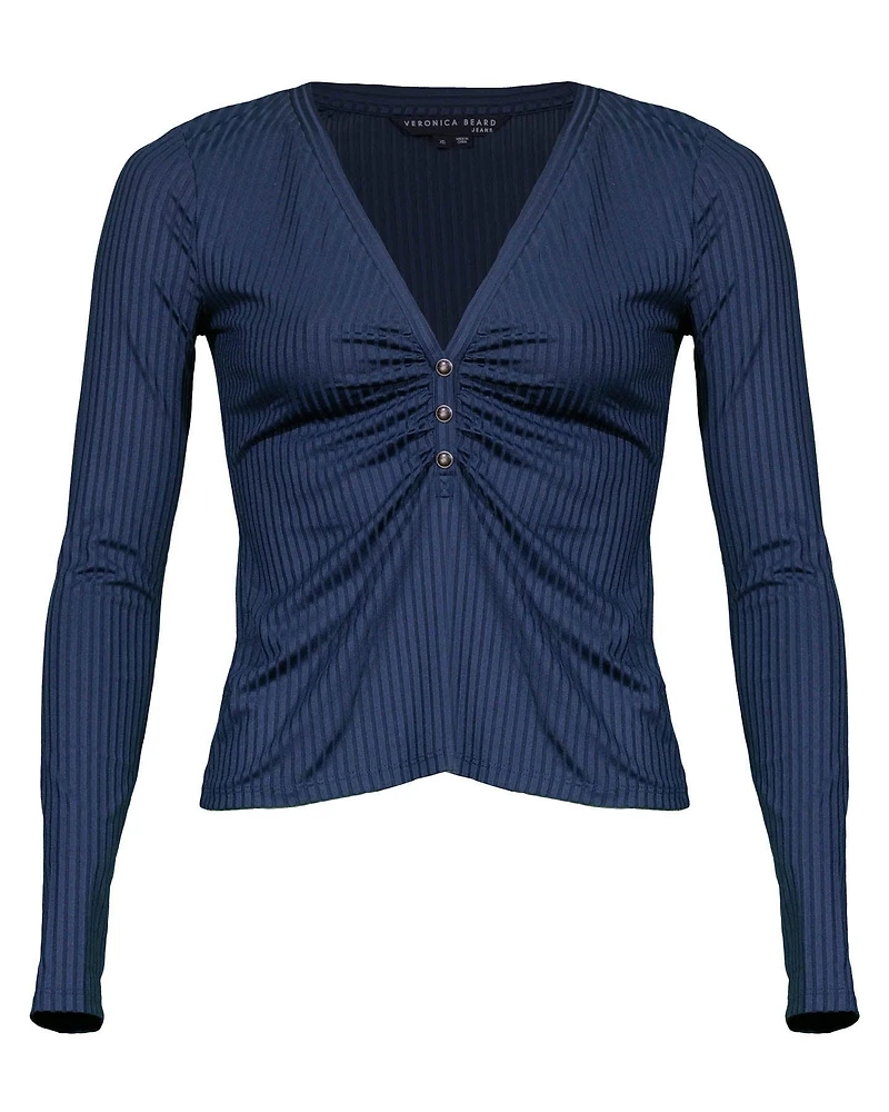 Veronica Beard Murray Ruched Henley Top