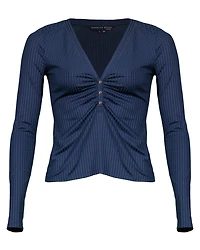 Veronica Beard Murray Ruched Henley Top