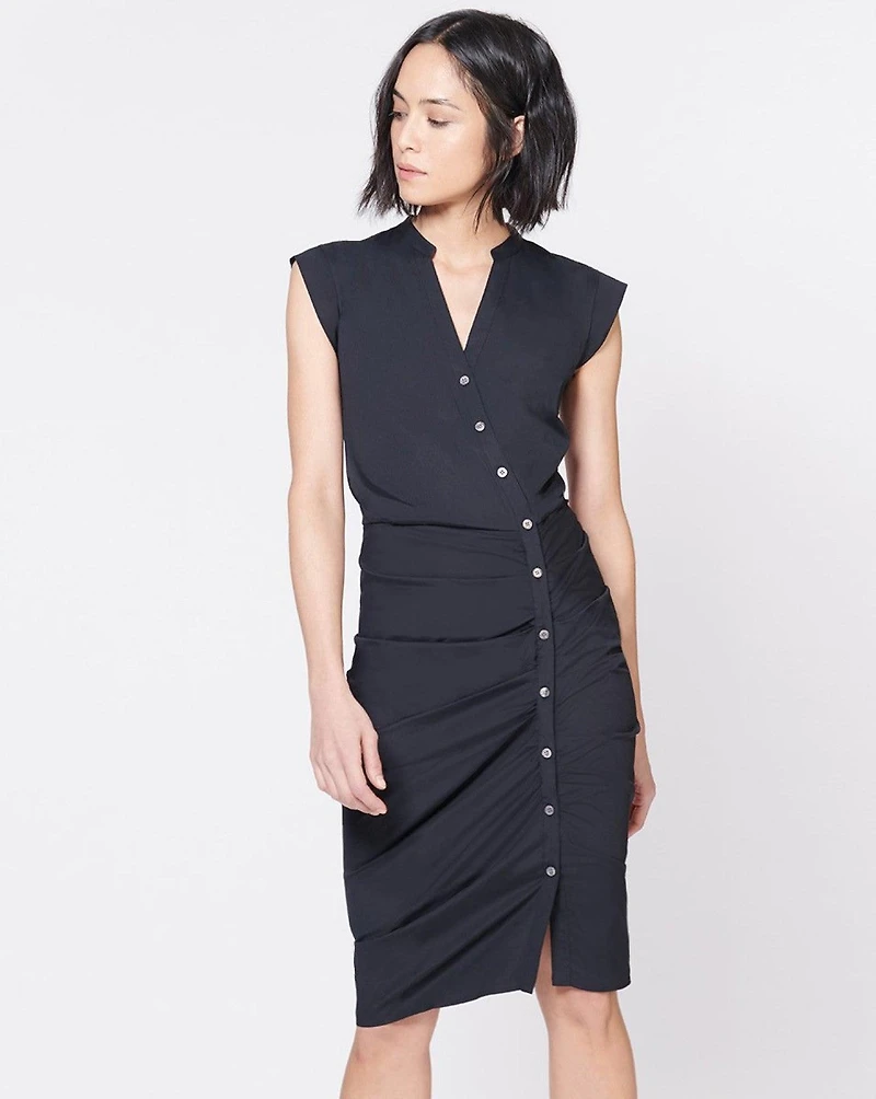 Veronica Beard Ruched Shirt Dress