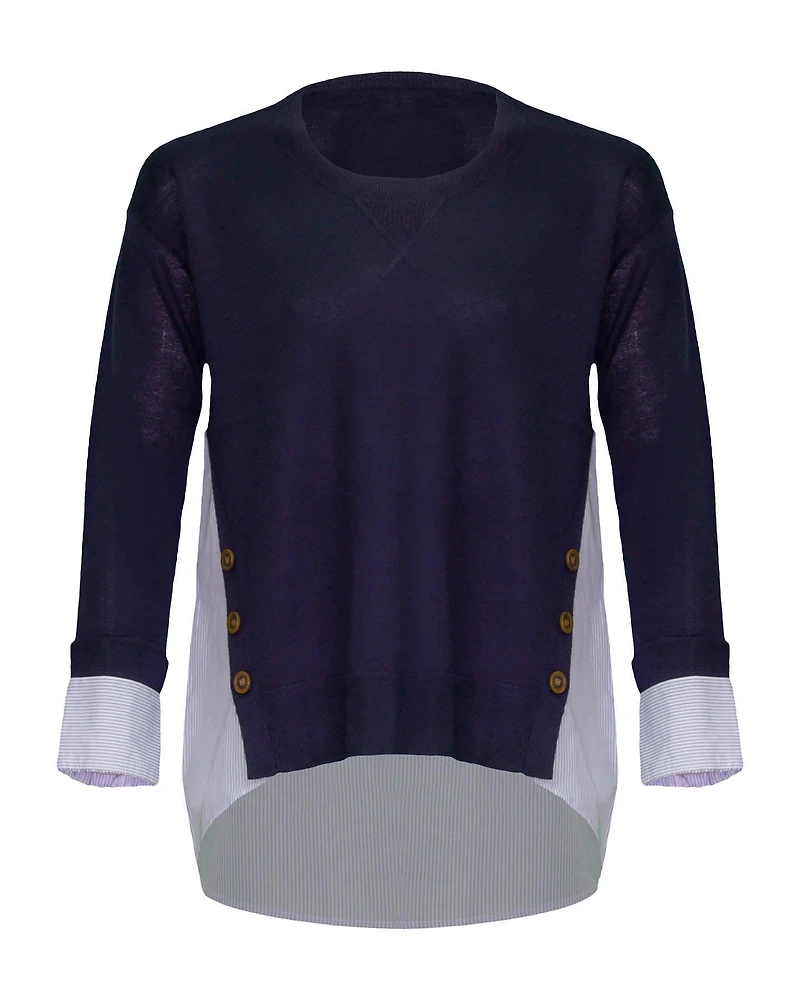 Sionne Mixed Media Pullover