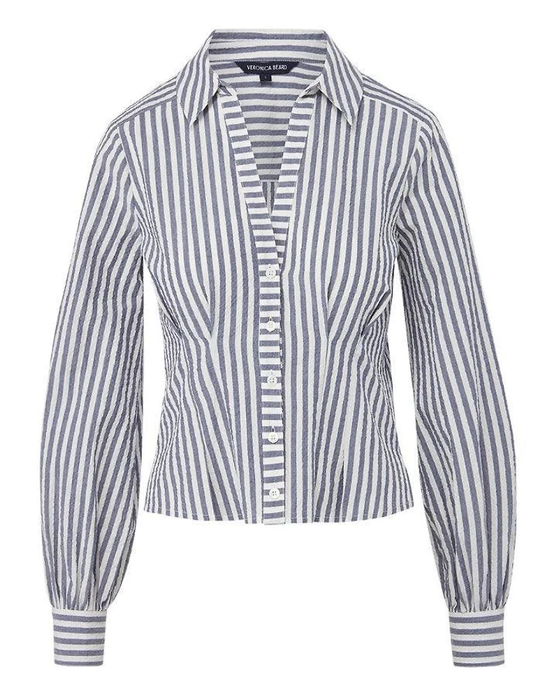 Veronica Beard Ertha Stripe Seersucker Top
