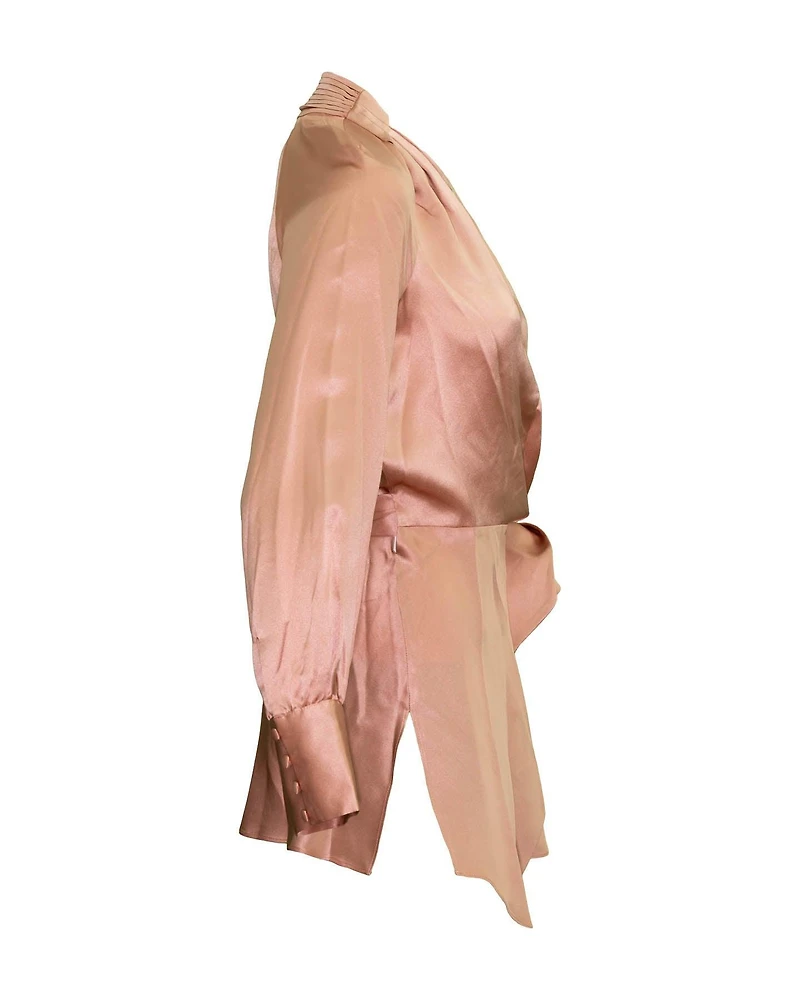 Veronica Beard Viv Silk Wrap Top