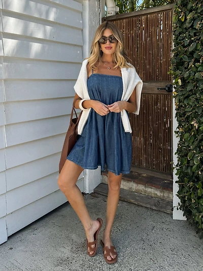 Free People Sonora Denim Mini Dress | Pacific City