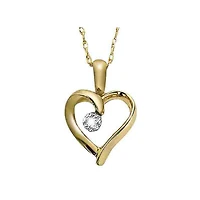 10k Yellow Gold & Diamond Heart Necklace