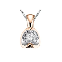 10k Rose & White Diamond Necklace