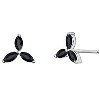 10k White Gold Black Sapphire Earrings