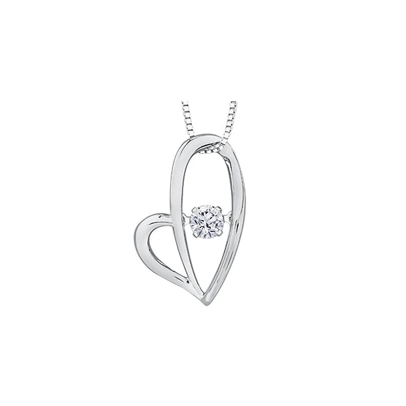 10k White Gold Diamond ‘Pulse’ Heart Necklace