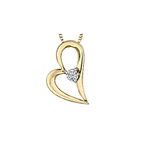 10k Yellow Gold Diamond Heart Necklace