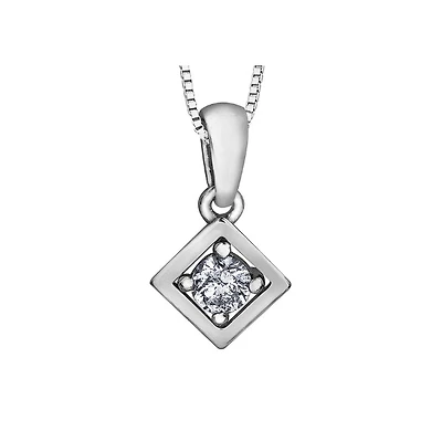 10k White Gold Diamond Necklace