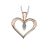 10k Rose & White Gold Diamond Heart Necklace