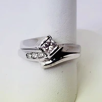 14k White Gold 0.59ctw Diamond Bridal Set