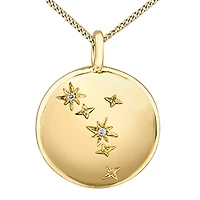 10k Yellow Gold Zodiac Diamond Pendant
