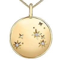 10k Yellow Gold Zodiac Diamond Pendant
