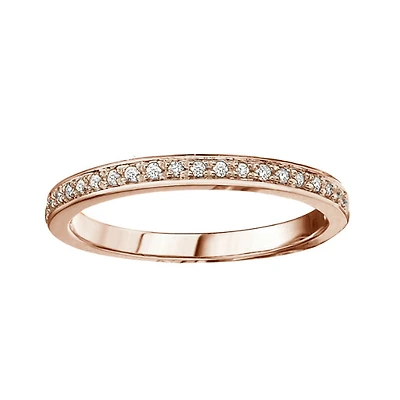 10k Rose Gold & Diamond Stackable Ring