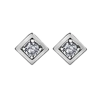 10k White Gold Diamond Earrings