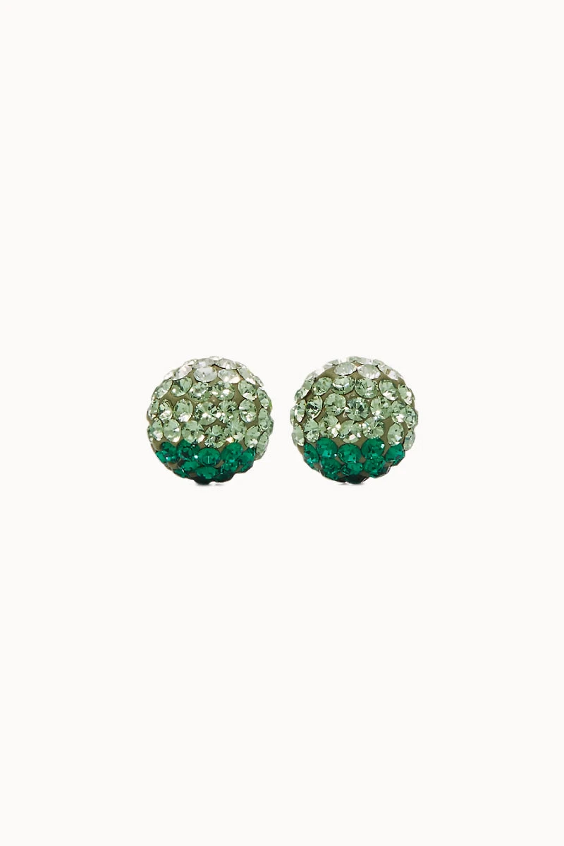10mm Sparkle Ball Earrings- Evergreen