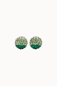 10mm Sparkle Ball Earrings- Evergreen