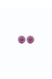 6mm Sparkle Ball Earrings - Amethyst Crystal