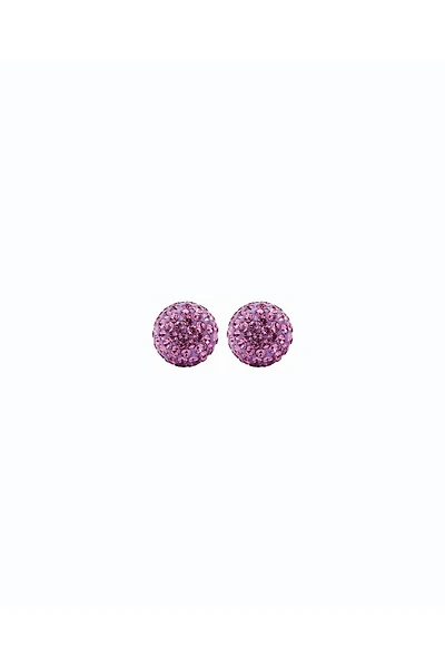 6mm Sparkle Ball Earrings - Amethyst Crystal