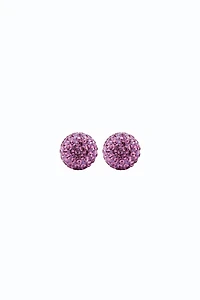 8mm Sparkle Ball Earrings - Amethyst Crystal
