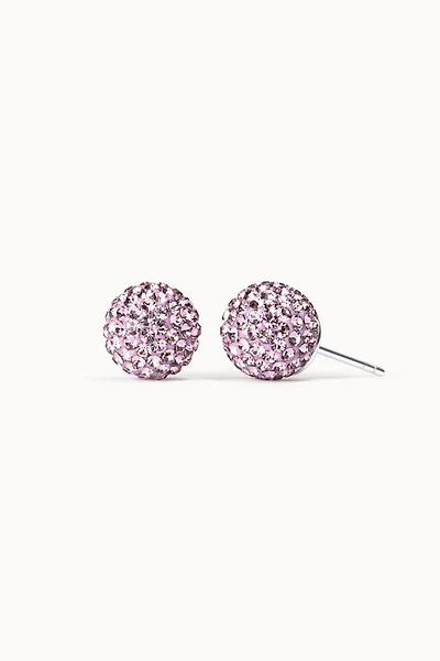 8mm Sparkle Ball Earrings - Lilac