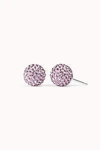 8mm Sparkle Ball Earrings - Lilac