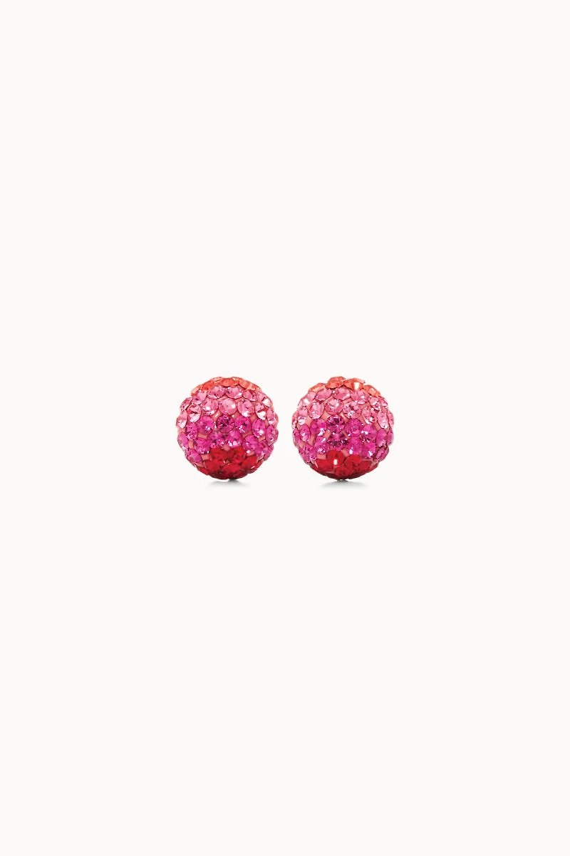 8mm Sparkle Ball Earrings - Prismatic Pink