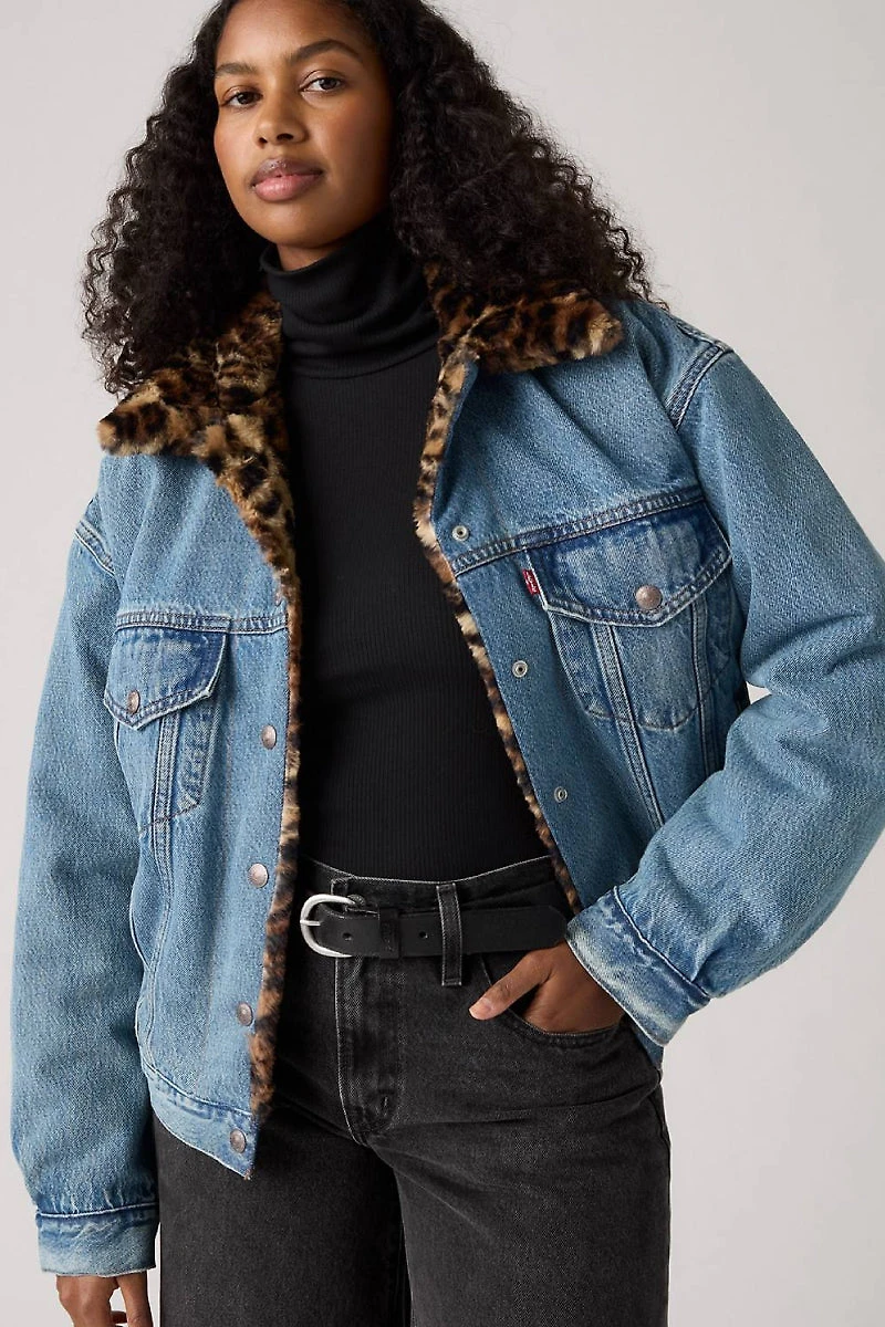 '90s Fur Trucker Jacket