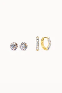 Always On Sparkle Hoops & Studs Set - Ballet Slipper