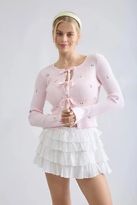 Baby Breath Embroidered Crop Top