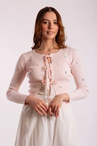 Baby Breath Embroidered Crop Top