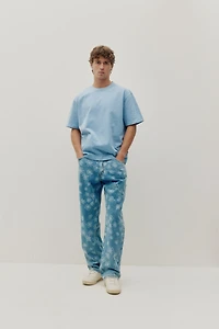 Baggy Floral Denim Jeans