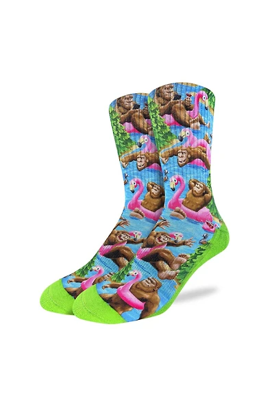 Bigfoot Floating Down Lake Socks