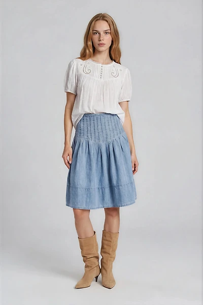 Eyelet Linen Blouse
