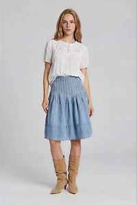 Eyelet Linen Blouse