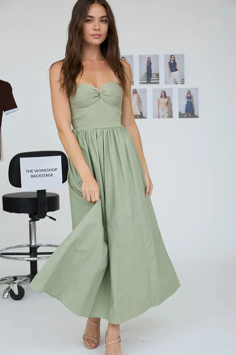 Mixed Media Midi Dress
